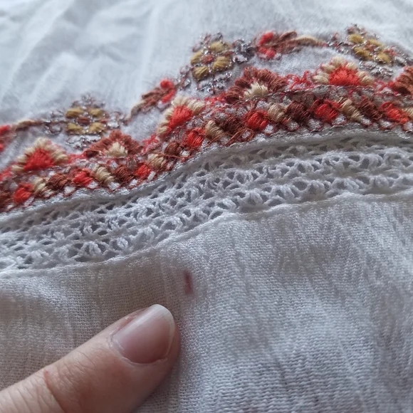 Free People Mini Dress Embroidered Boho Sunrise Tunic XS - Picture 3 of 11